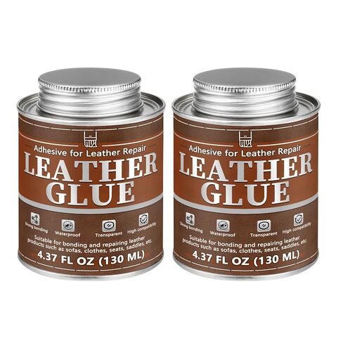 Leather Glue, 130ml Waterproof High Strength Adhesive, Clear Flexible Repair Cement for Bonding Between Sofas, Car Seats, Saddles, Crafting, DIY Projects in Saudi Arabia