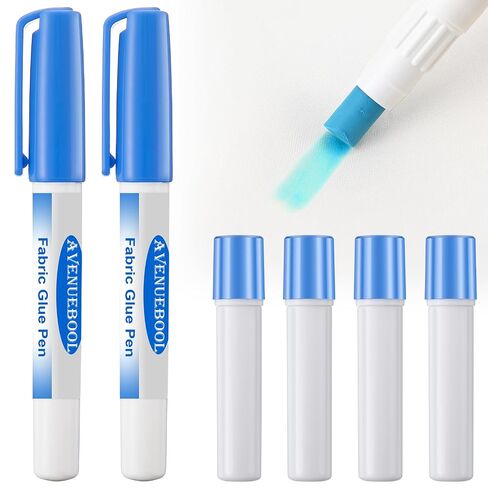 2 Fabric Glue Pen with 4 Refill, Washable, Temporary in Kuwait