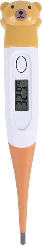 Pet Digital Thermometer Waterproof Soft Probe LED for Dogs Cats Orange in Kuwait