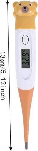 Pet Digital Thermometer Waterproof Soft Probe LED for Dogs Cats Orange in Kuwait