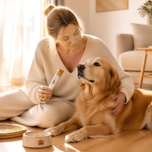 Pet Digital Thermometer Waterproof Soft Probe LED for Dogs Cats Orange in Kuwait