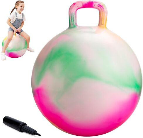ZOOJOY Hopper Ball for Kids 3-8 | 18In Bouncy Ball with Handle | Blue Dino in Kuwait