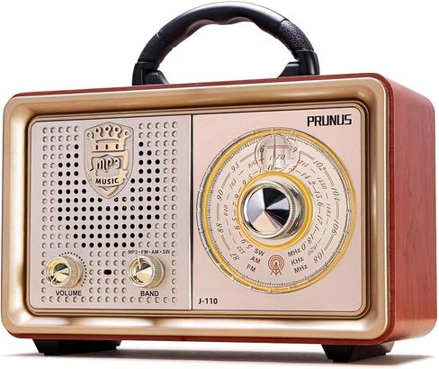 PRUNUS J-110 Radio Portable AM FM, Transistor Radio Plug in Wall AC Power | Battery Powered & Rechargeable for Emergency,&Outdoor and Home,Vintage Radio with Bluetooth, Gift for Mom in Kuwait
