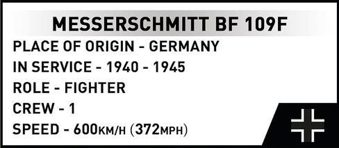 COBI Historical Collection WWII Messerschmitt BF-109F Plane, 123 Pieces in Kuwait