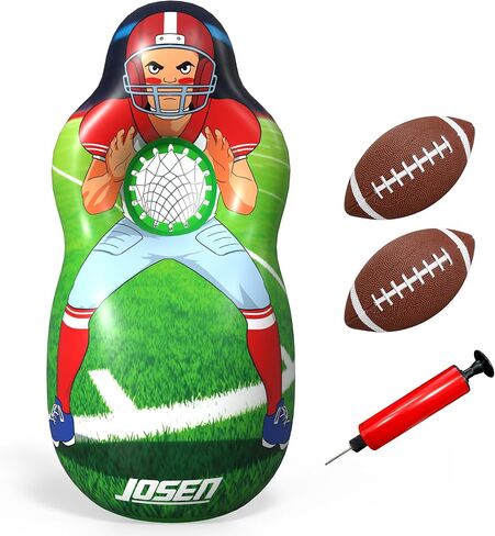 Inflatable Football Target Net Toss Game, Double-Sided Football Target with Inflatable Footballs, Manual Pump, Perfect for Party Sports Toy for Kids & Teens in Saudi Arabia