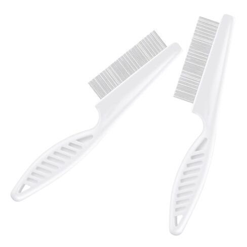2pcs Double Sided Flea Comb for Pets, Fine Tooth Metal Grooming Brush in Kuwait