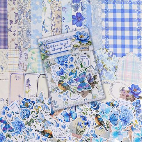 100pcs Floral Vintage Scrapbook Paper,Scrapbook Stickers,Junk Journal Paper in Saudi Arabia