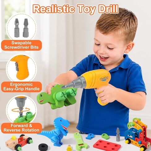 Phobby Wooden Tool Set with Drill & Belt Toy for Kids Ages 3 4 5 6, 60Pcs in Saudi Arabia