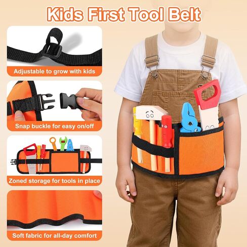Phobby Wooden Tool Set with Drill & Belt Toy for Kids Ages 3 4 5 6, 60Pcs in Saudi Arabia