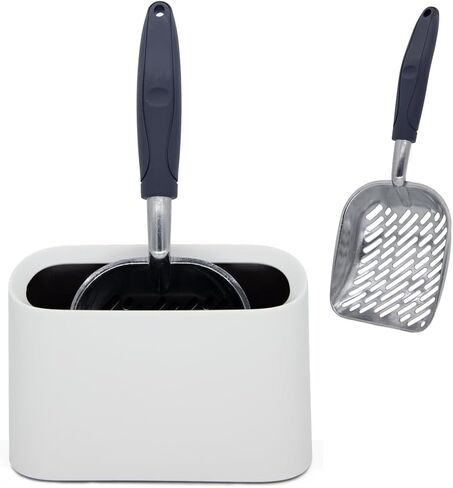 Heavy-Duty Metal Cat Litter Scoop with Holder in Kuwait