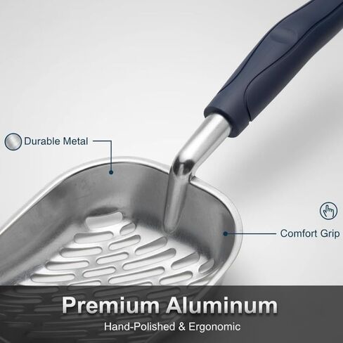 Heavy-Duty Metal Cat Litter Scoop with Holder in Kuwait