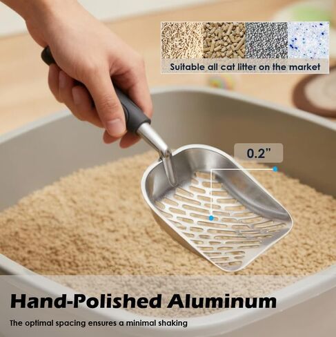 Heavy-Duty Metal Cat Litter Scoop with Holder in Kuwait