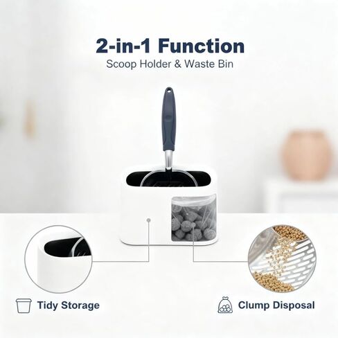 Heavy-Duty Metal Cat Litter Scoop with Holder in Kuwait
