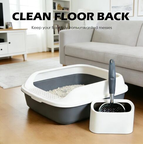 Heavy-Duty Metal Cat Litter Scoop with Holder in Kuwait