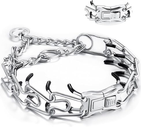 DEYACE Prong Collar for Large Dogs, Pinch Collar and Heavy Duty Leash Set, Quick Release Adjustable Dog Prong Collar in Saudi Arabia