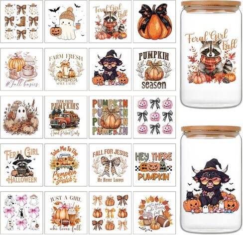 20 Pcs Fall UV DTF Cup Wrap Autumn UV DTF Stickers for 16 OZ in Saudi Arabia