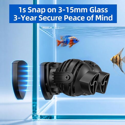 FREESEA Aquarium Powerhead Wave Maker: مضخة Wavemaker بدوران 1050 GPH - رأس طاقة قابل للتعديل 360 درجة مع شفط مغناطيسي لخزان الأسماك سعة 1-55 جالون | مياه مالحة | مياه عذبة in Kuwait