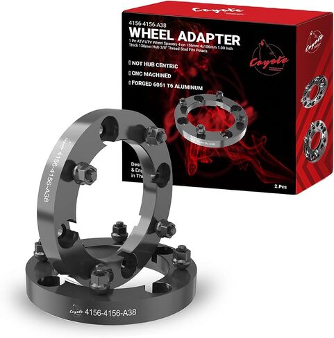 Wheel Accessories Parts 4 Pcs ATV UTV Wheel Spacers 4 on 156mm 4x156mm 1.00" Thick 3/8" Thread Stud 130mm Hub Fits Arctic Cat | Polaris | Textron in Saudi Arabia