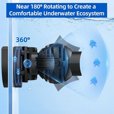 FREESEA Aquarium Powerhead Wave Maker: مضخة Wavemaker بدوران 1050 GPH - رأس طاقة قابل للتعديل 360 درجة مع شفط مغناطيسي لخزان الأسماك سعة 1-55 جالون | مياه مالحة | مياه عذبة in Kuwait