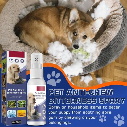 Nupec Anti-Chew Bitter Spray for Dogs,Natural Ingredients No Chew Spray, No More Marking Stops Barking, Nibble, Jumping Up, Anti Chew Spray for Dogs and Cats,No Chew Deterrent Training Spray(Blue in Kuwait