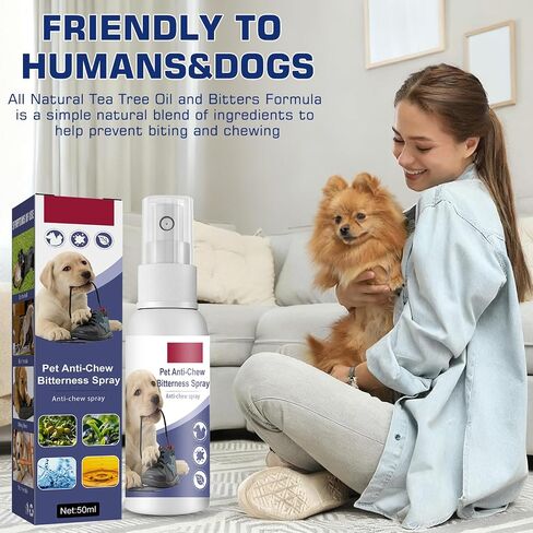 Nupec Anti-Chew Bitter Spray for Dogs,Natural Ingredients No Chew Spray, No More Marking Stops Barking, Nibble, Jumping Up, Anti Chew Spray for Dogs and Cats,No Chew Deterrent Training Spray(Blue in Kuwait