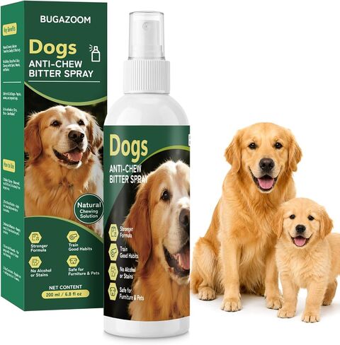 BUGAZOOM‌ Bitter Dog No Chew Spray, Dog Training Aid for Furniture & Carpet, Puppy Corrector & Behavior Spray for Dogs & Puppies, Discourage Peeing, Biting, Chewing & Licking Injuries in Saudi Arabia