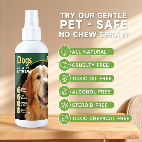 BUGAZOOM‌ Bitter Dog No Chew Spray, Dog Training Aid for Furniture & Carpet, Puppy Corrector & Behavior Spray for Dogs & Puppies, Discourage Peeing, Biting, Chewing & Licking Injuries in Saudi Arabia