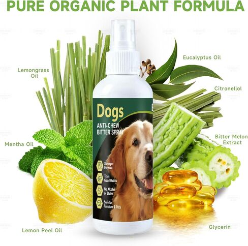 BUGAZOOM‌ Bitter Dog No Chew Spray, Dog Training Aid for Furniture & Carpet, Puppy Corrector & Behavior Spray for Dogs & Puppies, Discourage Peeing, Biting, Chewing & Licking Injuries in Saudi Arabia