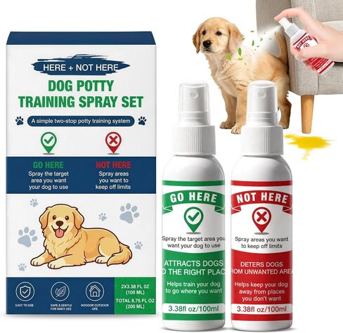 QHZ Potty Training Spray for Dogs and Puppies, Go Here Training Aid and Dont Pee Here Spray, Dual Dog Training Solution for Indoor Outdoor Use, Puppy Training Aid No Pee Indoor Deterrent in Saudi Arabia