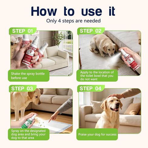 QHZ Potty Training Spray for Dogs and Puppies, Go Here Training Aid and Dont Pee Here Spray, Dual Dog Training Solution for Indoor Outdoor Use, Puppy Training Aid No Pee Indoor Deterrent in Saudi Arabia
