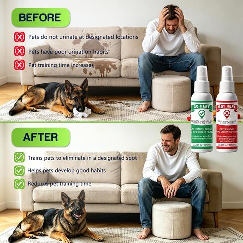 QHZ Potty Training Spray for Dogs and Puppies, Go Here Training Aid and Dont Pee Here Spray, Dual Dog Training Solution for Indoor Outdoor Use, Puppy Training Aid No Pee Indoor Deterrent in Saudi Arabia