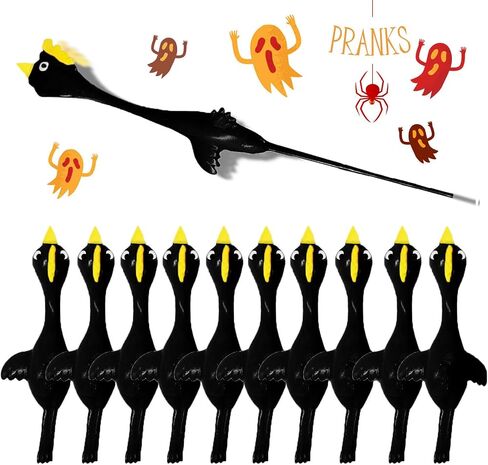 Namii W Slingshot Chicken Chicken Chicken Flick Chicken Flying Chicken Flingers ألعاب الكمامة، مقلاع الدجاج المطاطي، حشوات عيد الميلاد المضحكة، هدايا عيد الفصح الجديدة للأطفال (10 قطع صفراء) in Kuwait