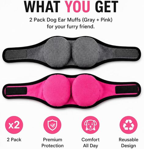 2Pcs Dog Ear Muffs Noise Protection, No Flap Ear Wraps for Dogs Hematoma in Saudi Arabia