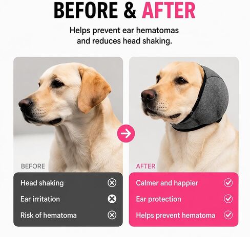 2Pcs Dog Ear Muffs Noise Protection, No Flap Ear Wraps for Dogs Hematoma in Saudi Arabia