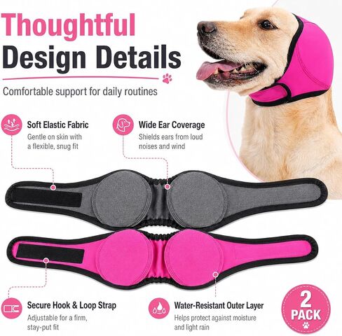 2Pcs Dog Ear Muffs Noise Protection, No Flap Ear Wraps for Dogs Hematoma in Saudi Arabia