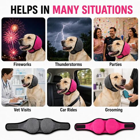2Pcs Dog Ear Muffs Noise Protection, No Flap Ear Wraps for Dogs Hematoma in Saudi Arabia