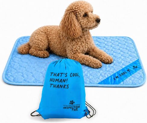 Self Cooling & Traveling Mat + Free String Bag Pack/Washable & Portable Pet Soft Pad for Indoor or Outdoor/Perfect for Dog & Cats for Car Travel Kennel Sofa Bed Floor/Blue in Kuwait