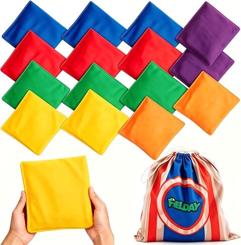JOYIN 16 Cornhole Bean Bags for Tossing (4.7" x 4.7"), Durable Nylon All-Weather Game, Includes 15 Bean Bags and a Carry Bag, Cornhole Game Set, Party Supplies for Kids & Adults in Kuwait