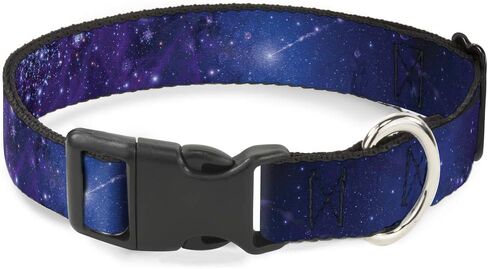 Buckle-Down Plastic Clip Collar - Galaxy Blues/Purples - 1.5" Wide - Fits 16-23" Neck - Medium in Kuwait
