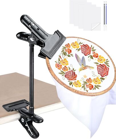 PLOZANO Adjustable Embroidery Hoop Stand Holder, Heavy Duty Portable 360°Cross Stitch Table Holder for DIY Embroidery Needlework Art Craft Sewing Handicrafts(10inch) in Kuwait