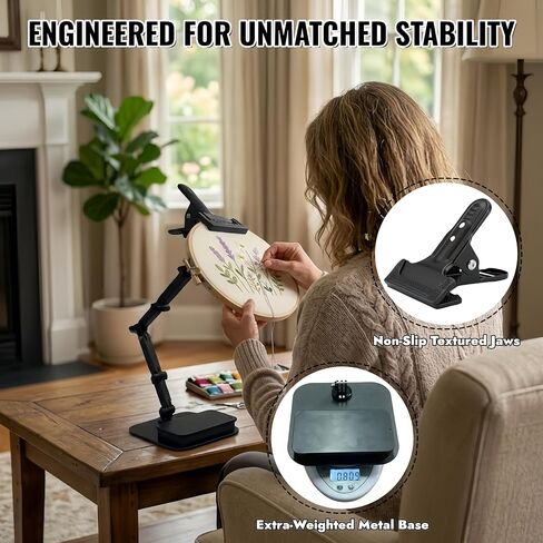 OWFCCLA Adjustable Embroidery Hoop Stand - Hands-Free Cross Stitch Holder in Saudi Arabia