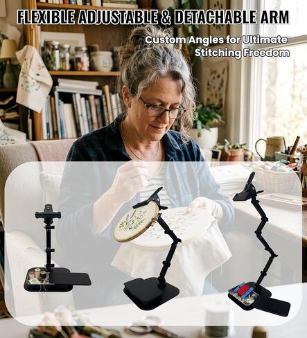 OWFCCLA Adjustable Embroidery Hoop Stand - Hands-Free Cross Stitch Holder in Saudi Arabia