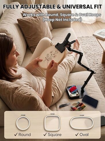 OWFCCLA Adjustable Embroidery Hoop Stand - Hands-Free Cross Stitch Holder in Saudi Arabia