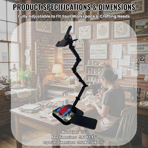 OWFCCLA Adjustable Embroidery Hoop Stand - Hands-Free Cross Stitch Holder in Saudi Arabia