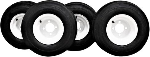إطار وعجلة أنتيجو 18x8.50-8 مع مجموعة بيضاء 8x7 لعربة الجولف وجزازة العشب (مجموعة من 4) in Kuwait