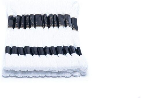 White Embroidery Floss, 24 Skeins Embroidery Thread Friendship Bracelet String, Cross Stitch Threads Hair Wrap Yarn in Saudi Arabia
