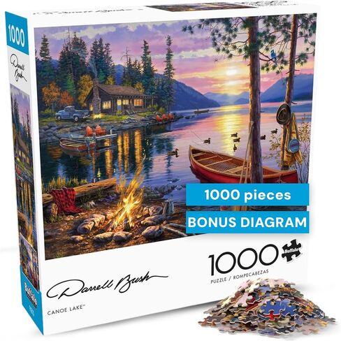 Buffalo Games Darrell Bush Canoe Lake Jigsaw Puzzle, 1000 Piece, for Adults in Kuwait