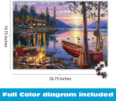 Buffalo Games Darrell Bush Canoe Lake Jigsaw Puzzle, 1000 Piece, for Adults in Kuwait