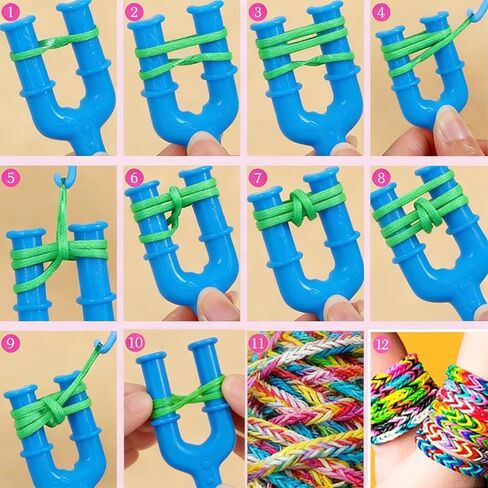 GOUBIANCEN 10 Pcs Y-Shaped Mini Loom Tool,Essential Rubberband Bracelet Making Kit, Professional Plastic Slingshot Hook for Rubber Band Bracelet and Necklace Crafting, DIY Jewelry Making Weaving Tool in Kuwait