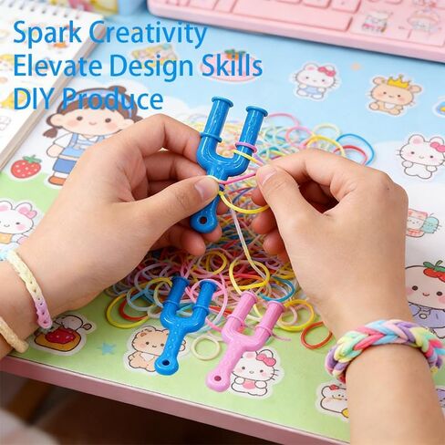 GOUBIANCEN 10 Pcs Y-Shaped Mini Loom Tool,Essential Rubberband Bracelet Making Kit, Professional Plastic Slingshot Hook for Rubber Band Bracelet and Necklace Crafting, DIY Jewelry Making Weaving Tool in Kuwait